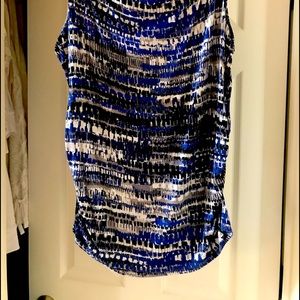 Blue, black, white sleeveless top - like new